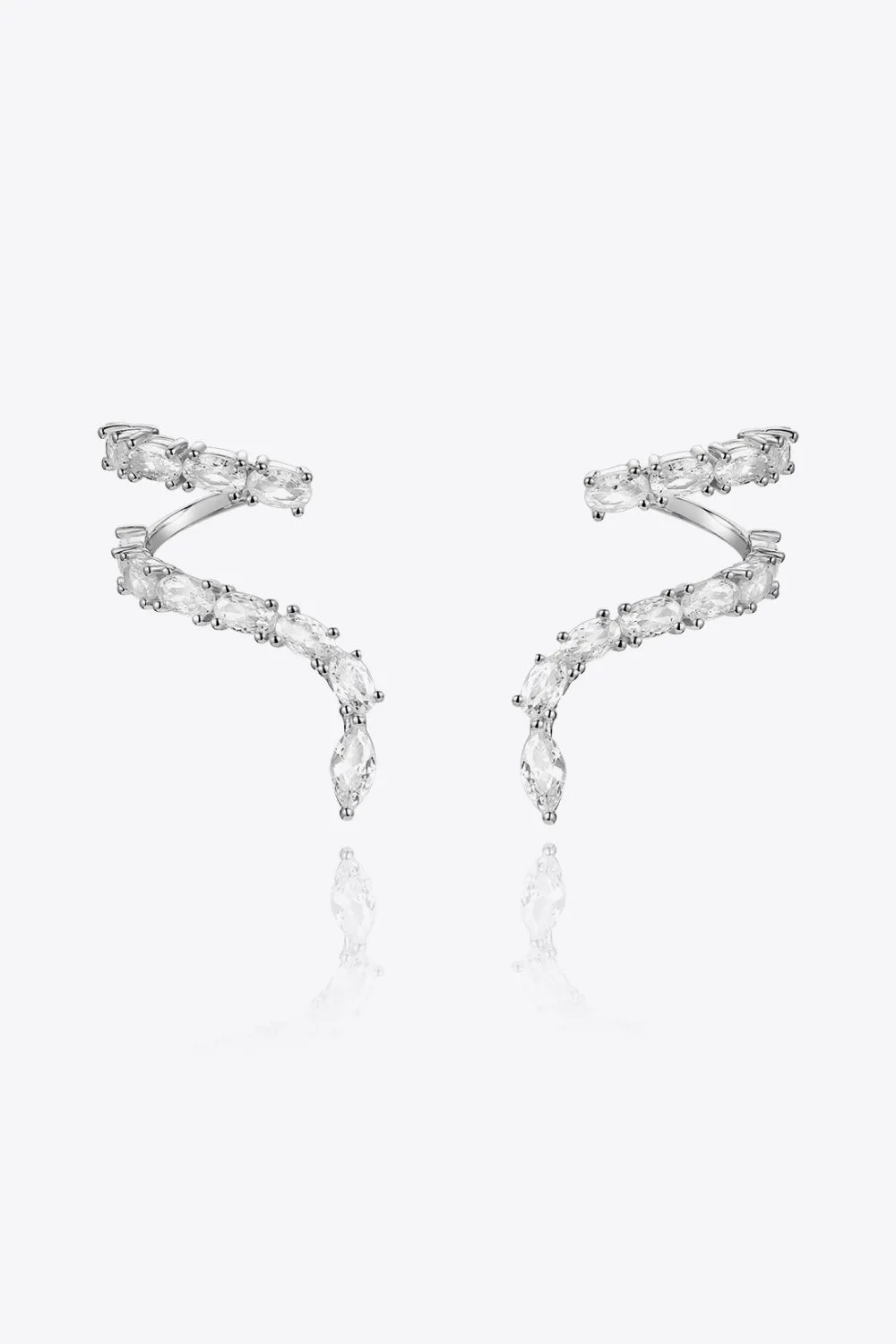 Snake Earrings Zircon 925 Sterling Silver Earrings