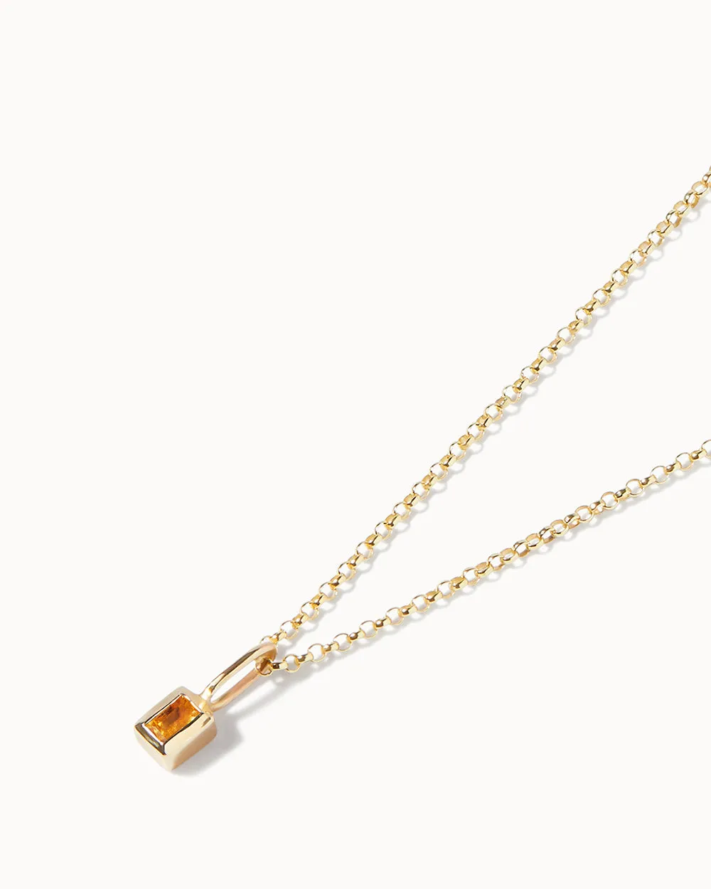 Solid Gold Citrine November Birthstone Charm