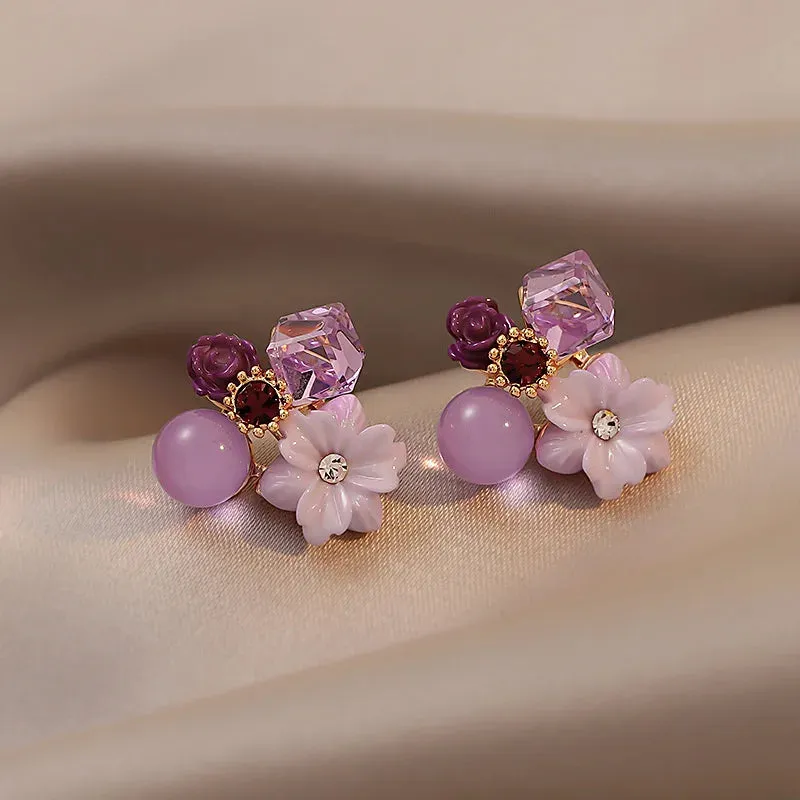 Square White Zircon Personality Fashion Daily Wear Party New Earring