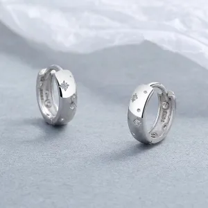 Sterling Silver Asterism Zircon Earrings