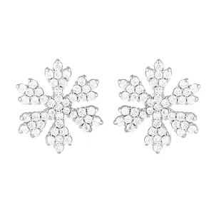 Sterling Silver Hypoallergenic Zircon Snowflake Earrings