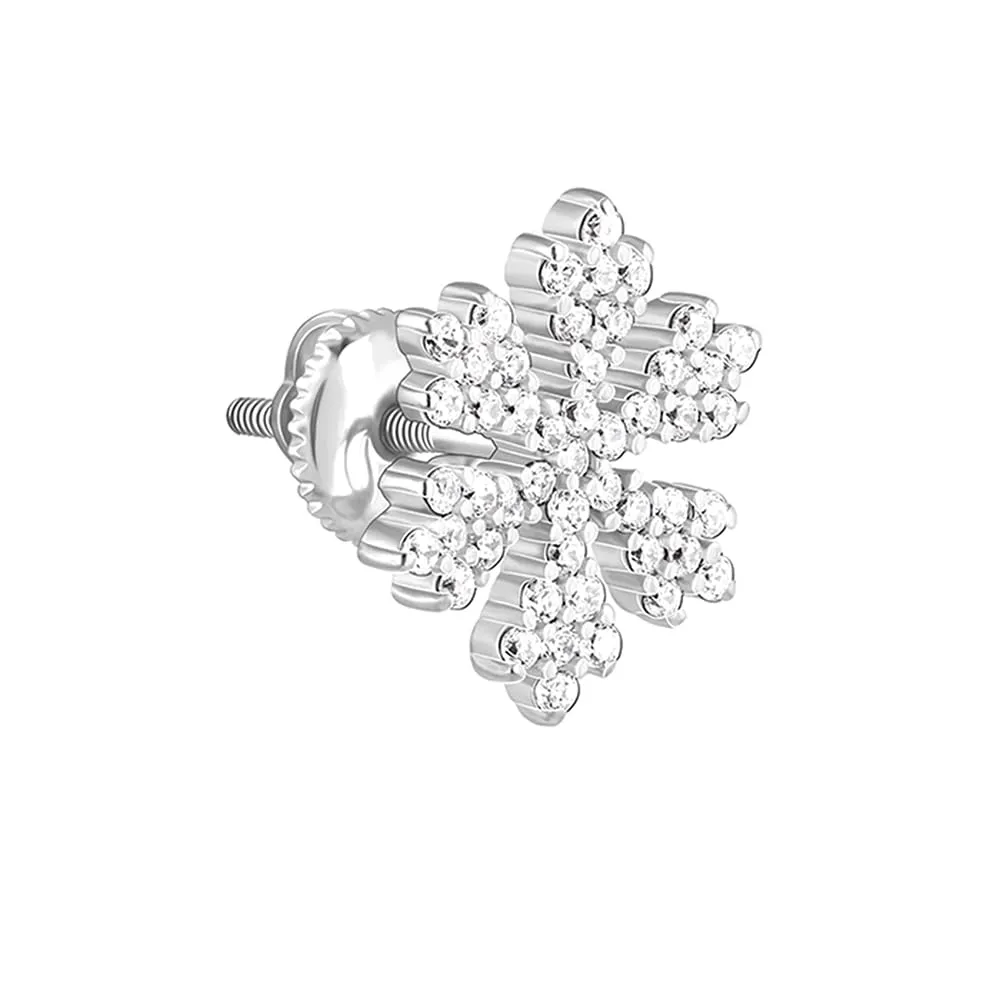 Sterling Silver Hypoallergenic Zircon Snowflake Earrings