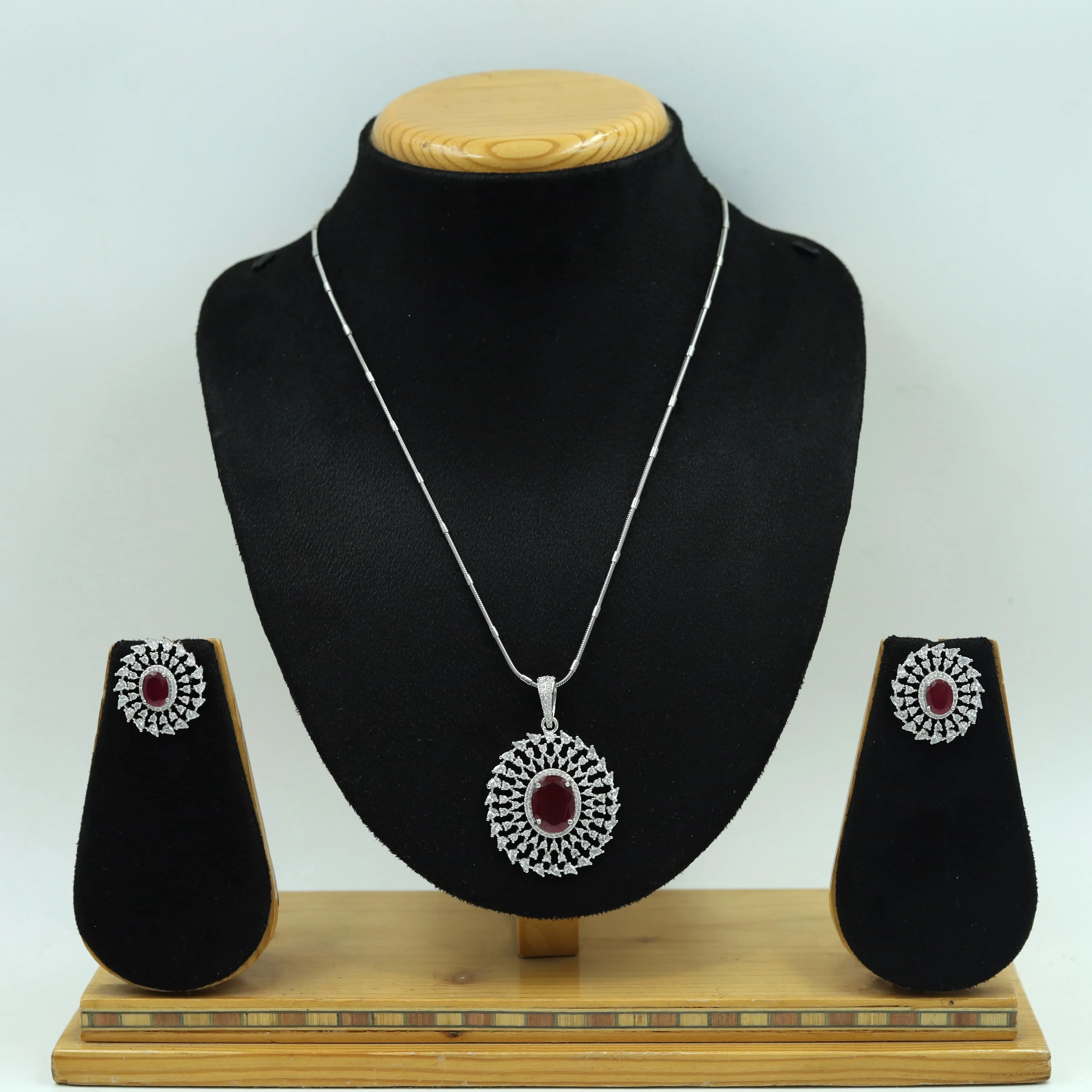 Stylish Zircon/AD Pendant Set 16407-69