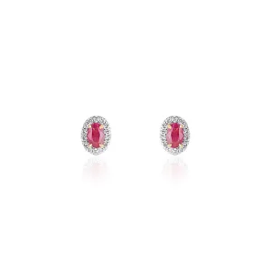 Susanna, Diamond Halo Ruby Studs