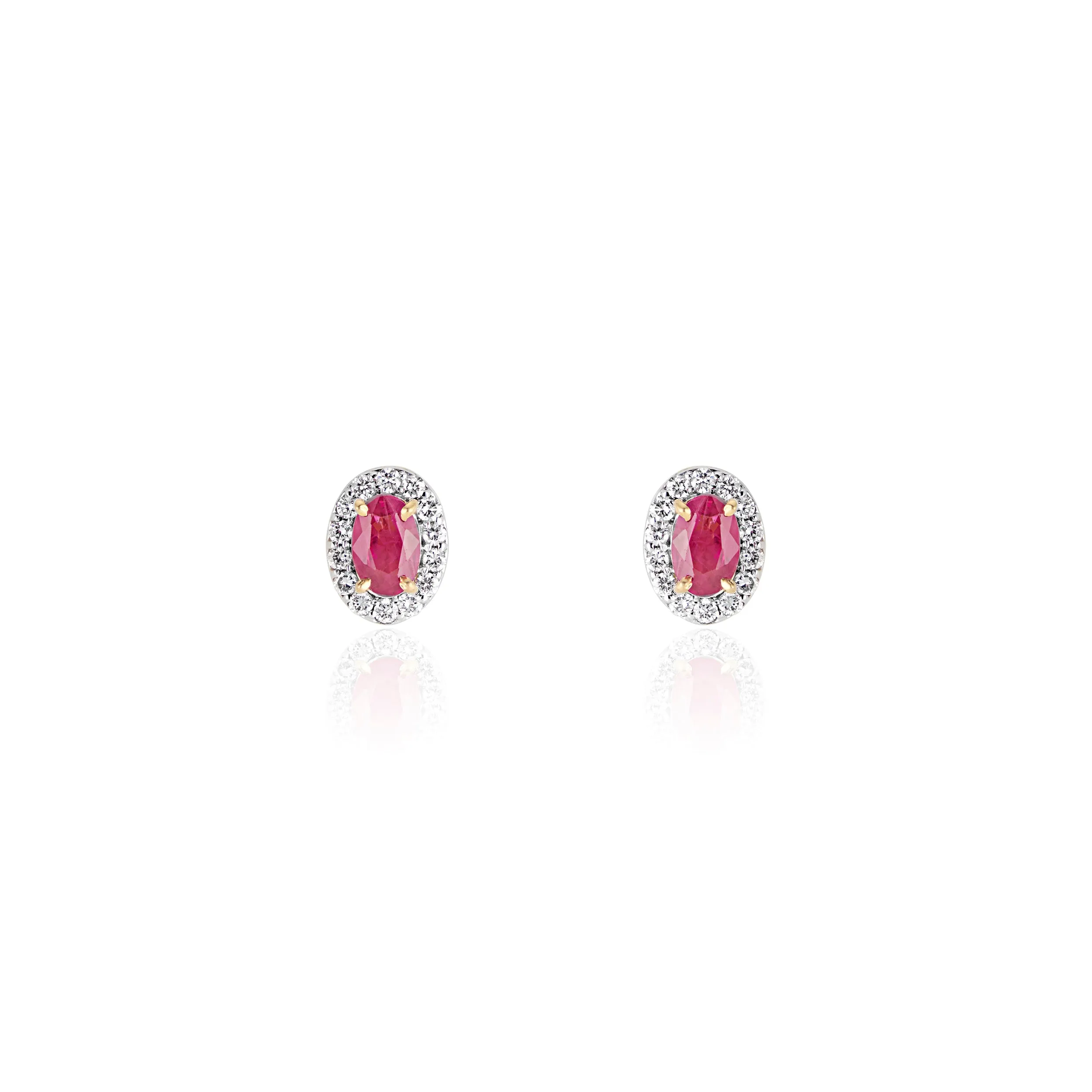 Susanna, Diamond Halo Ruby Studs