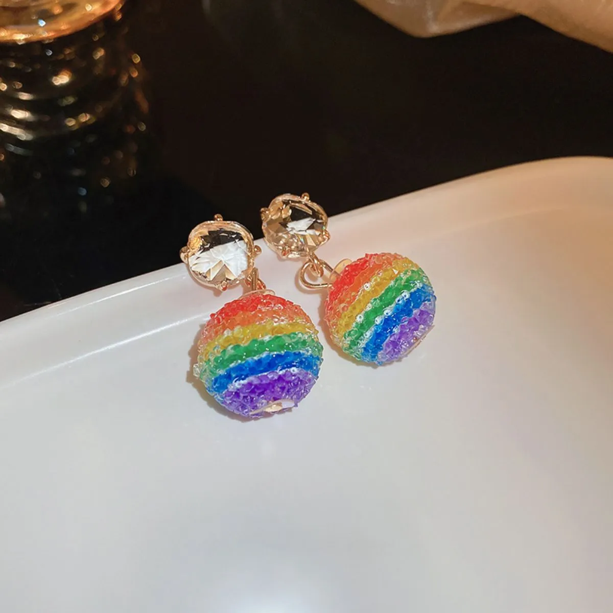 TEEK - RainContrast Crystal Bead Earrings