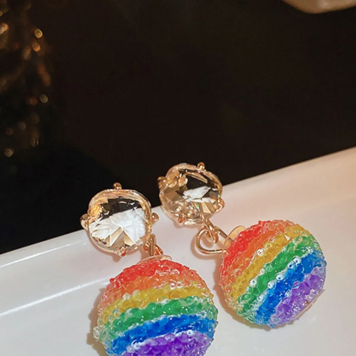 TEEK - RainContrast Crystal Bead Earrings