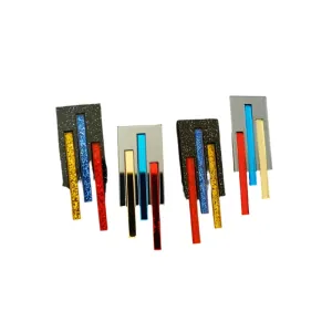 TEEK - Stripes Glitter Mirror Earrings