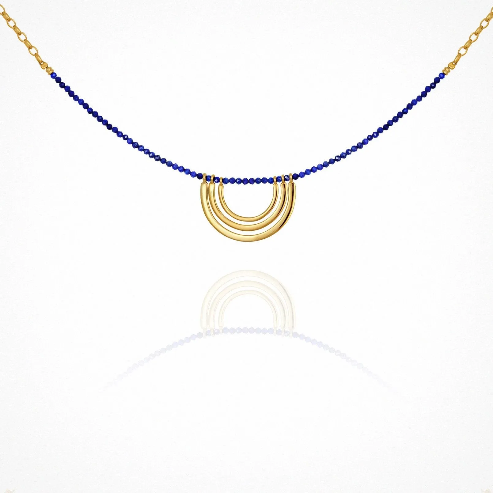 Temple of the Sun Milos Necklace - Lapis Gold