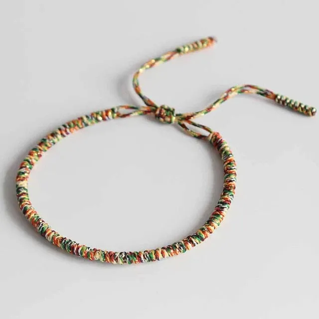 Tibetan Buddhist Lucky Rope Bracelet Knot Adjustable Spiritual Bracelet