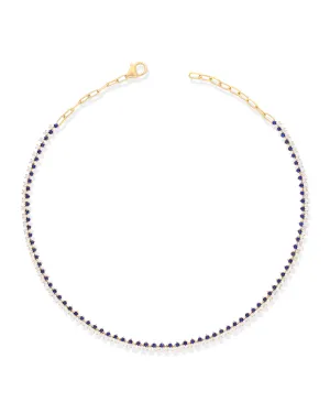 Timeless Sparkle Tennis Necklace - Lapis Lazuli