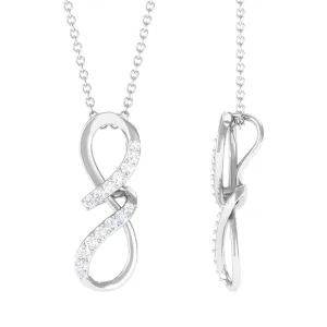 Two Tone Diamond Infinity Twisted Pendant