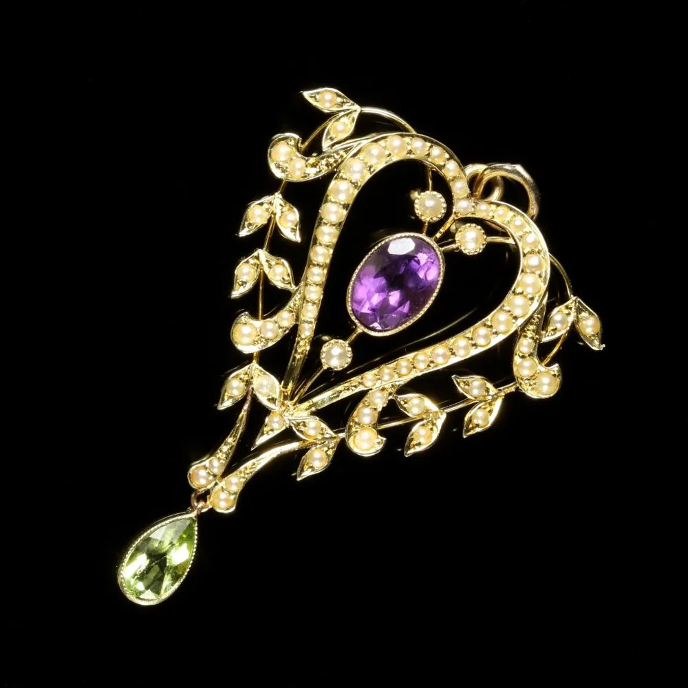Victorian Suffragette Heart Pendant 15Ct Gold