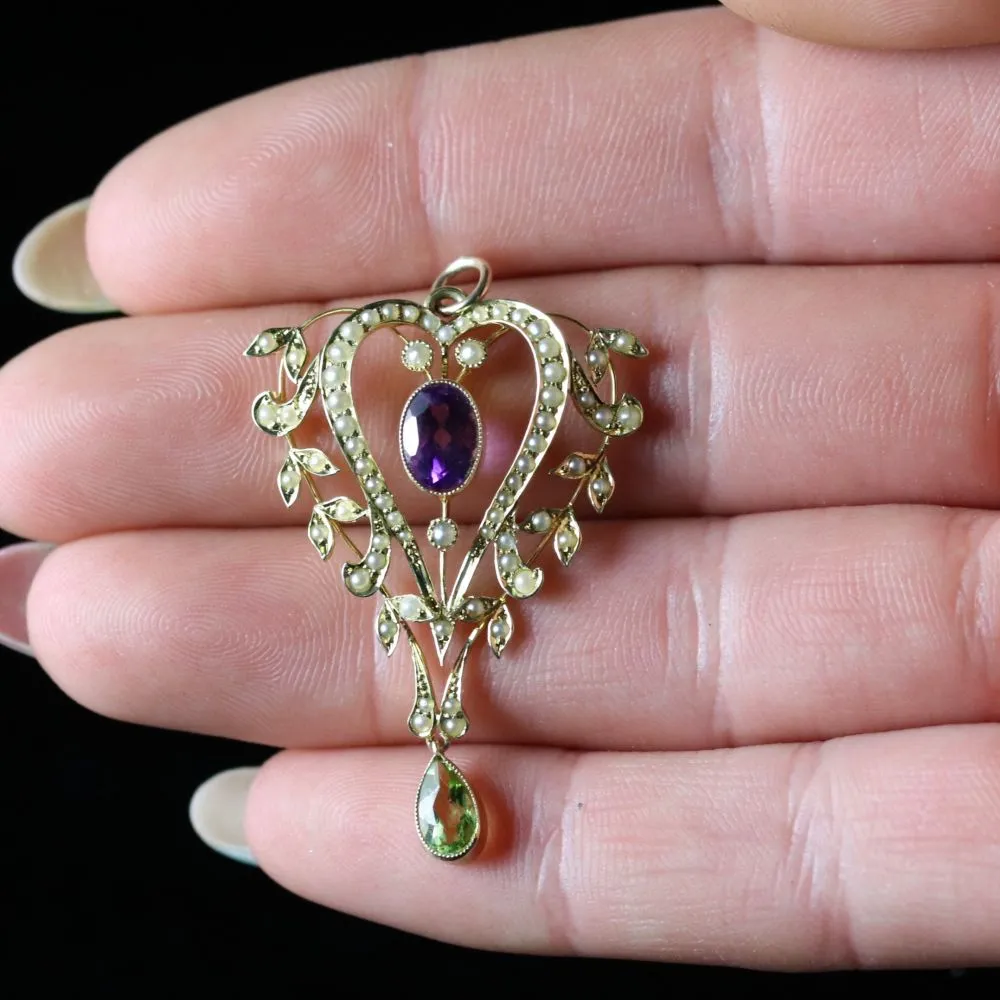 Victorian Suffragette Heart Pendant 15Ct Gold
