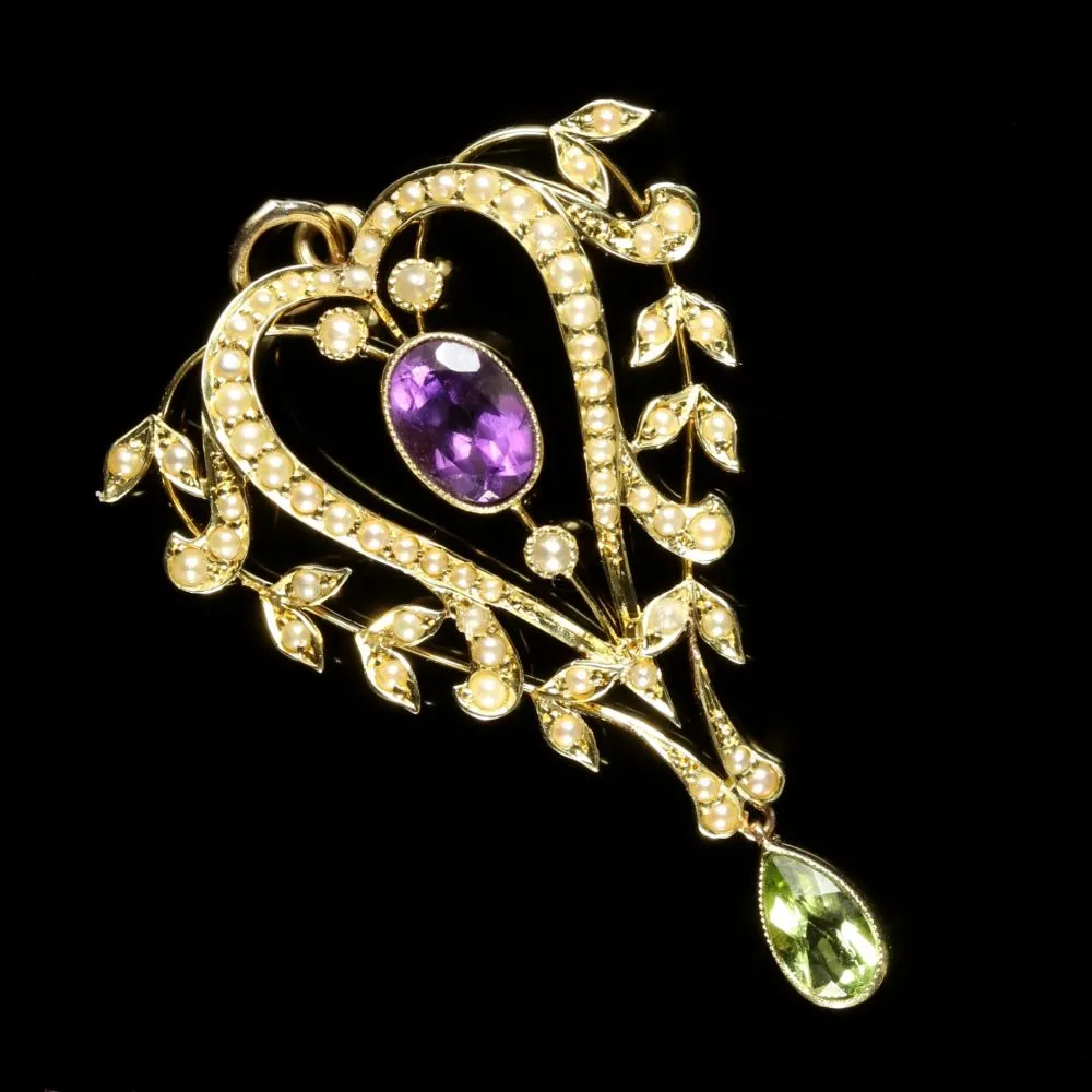 Victorian Suffragette Heart Pendant 15Ct Gold