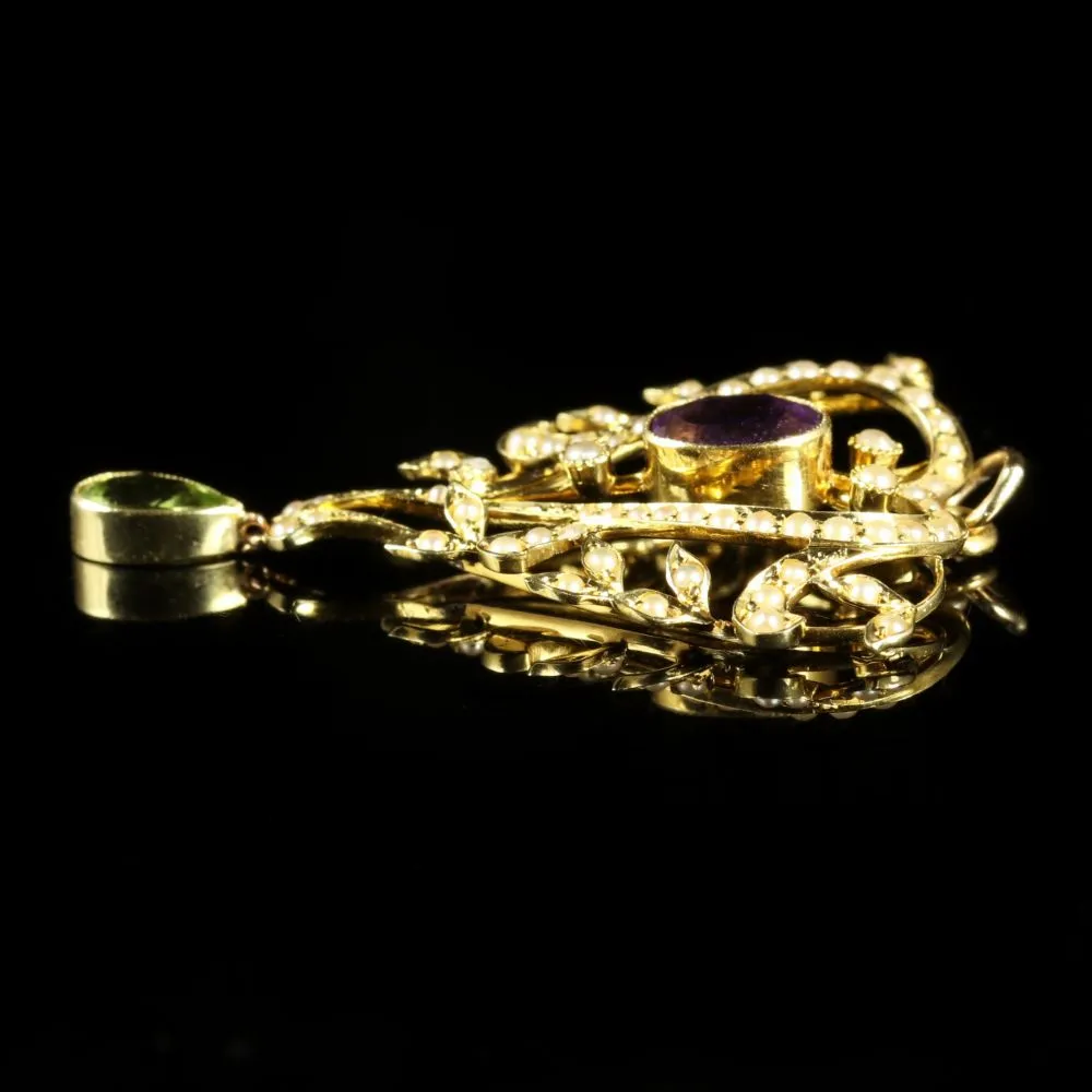 Victorian Suffragette Heart Pendant 15Ct Gold