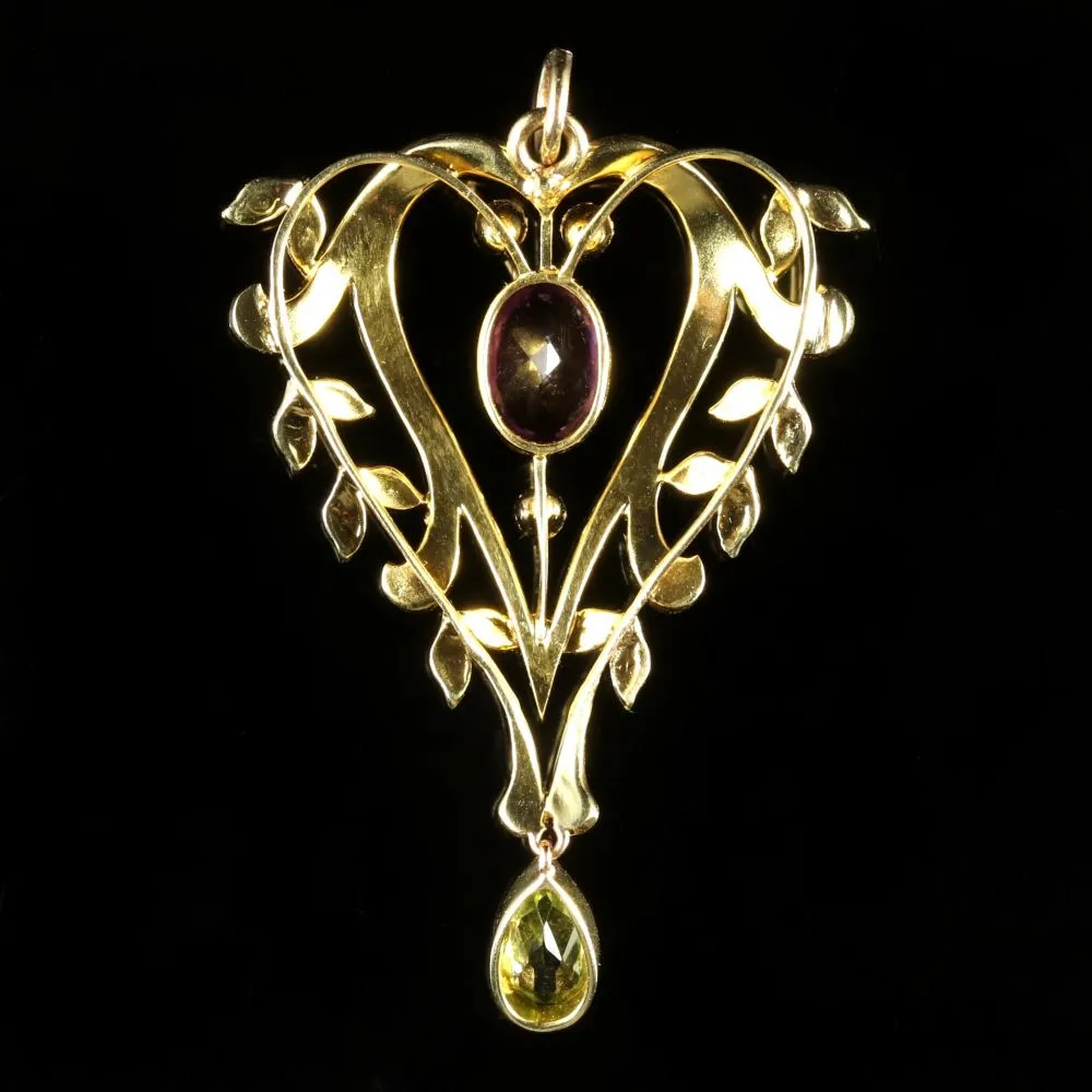 Victorian Suffragette Heart Pendant 15Ct Gold