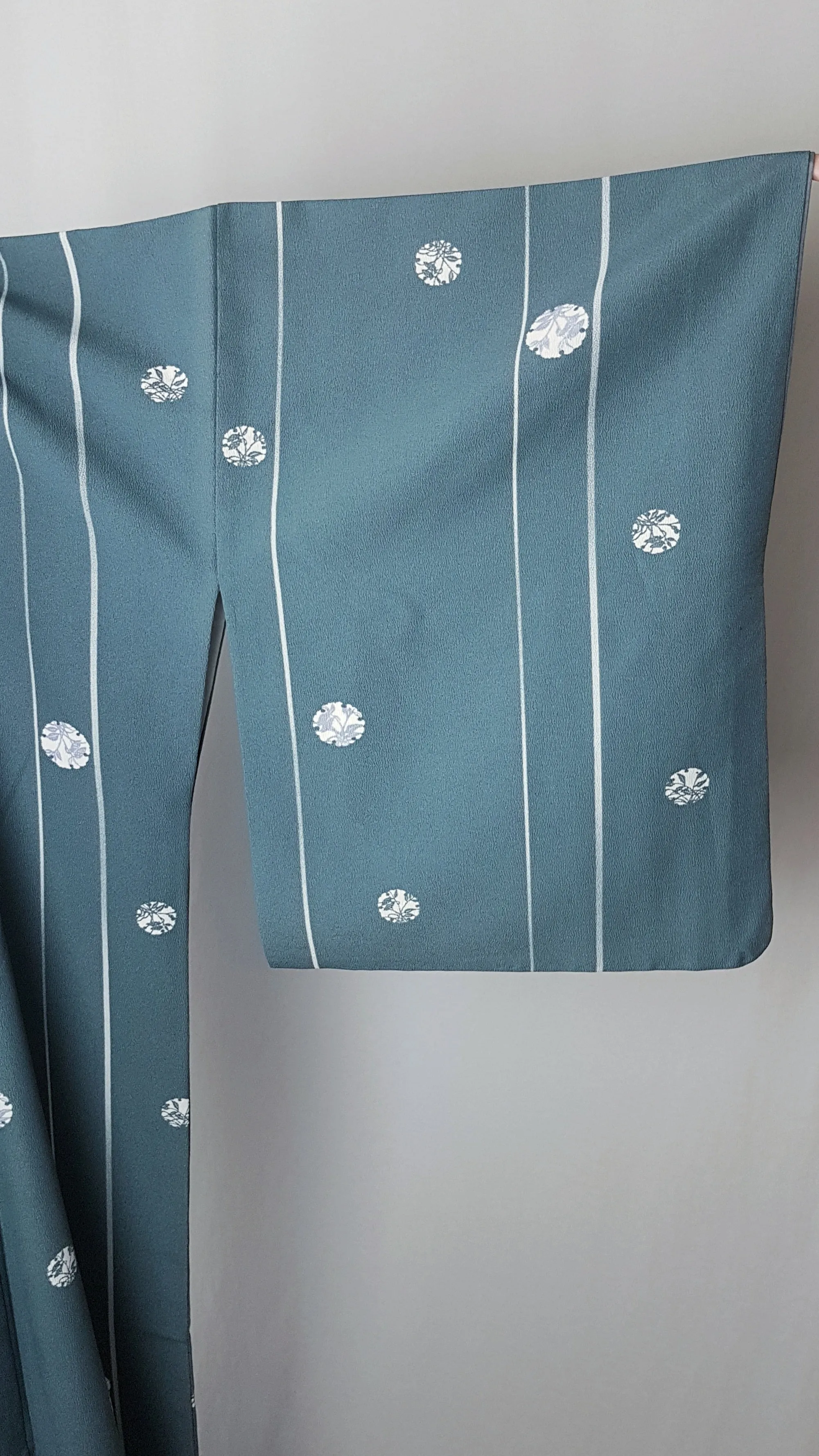 Vintage 80's Slate Grey-Blue Full Length Japanese Kimono