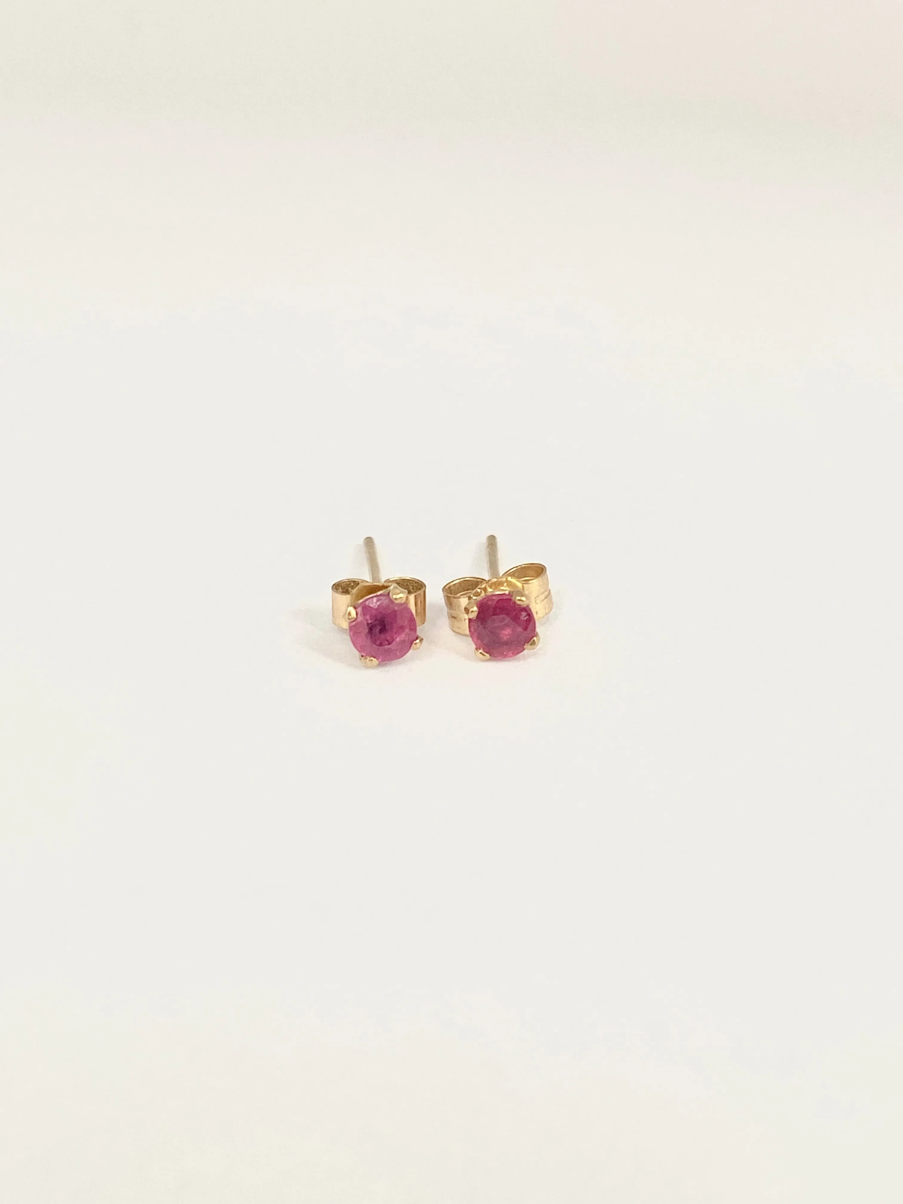 Vintage, 9ct Gold Ruby Stud Earrings