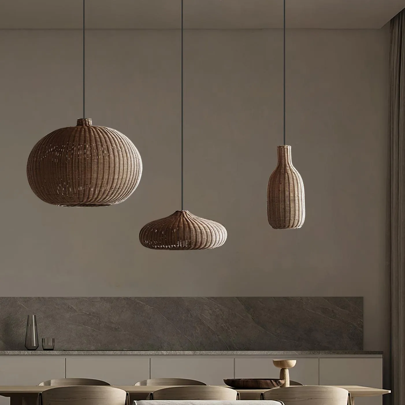 Vintage Rattan Pendant Lamp