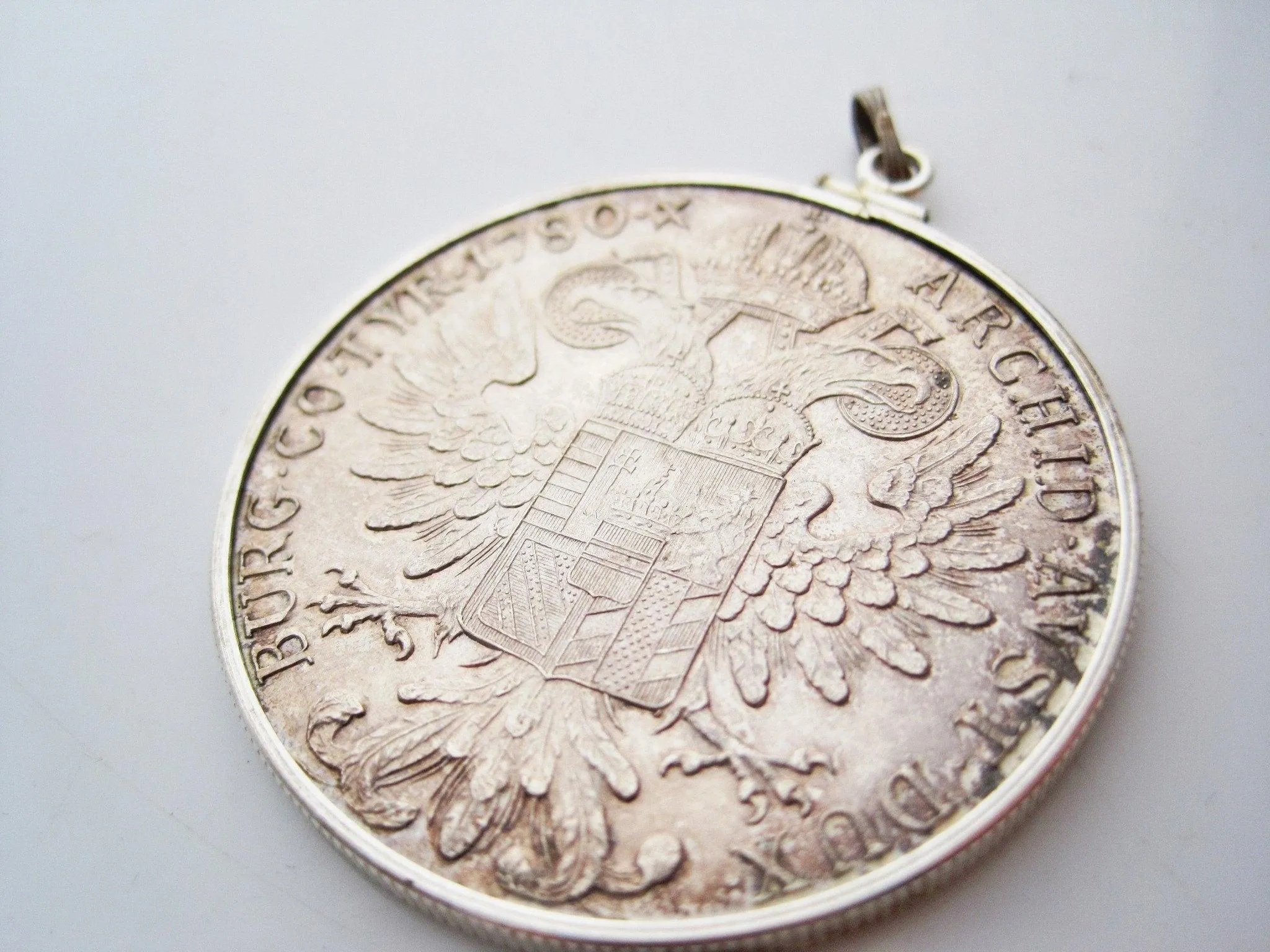 Vintage Silver Maria Theresa Thaler Coin Pendant