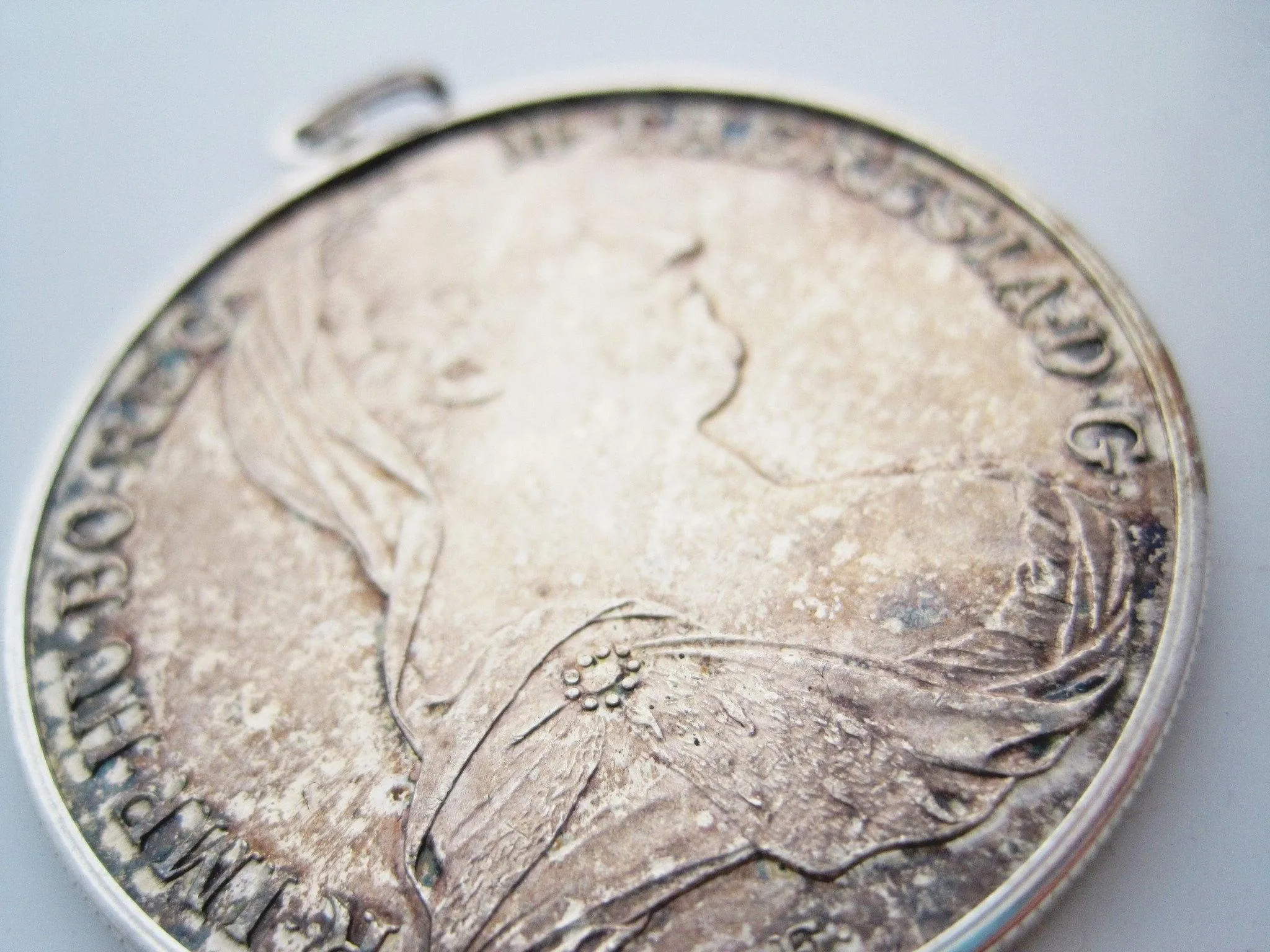 Vintage Silver Maria Theresa Thaler Coin Pendant