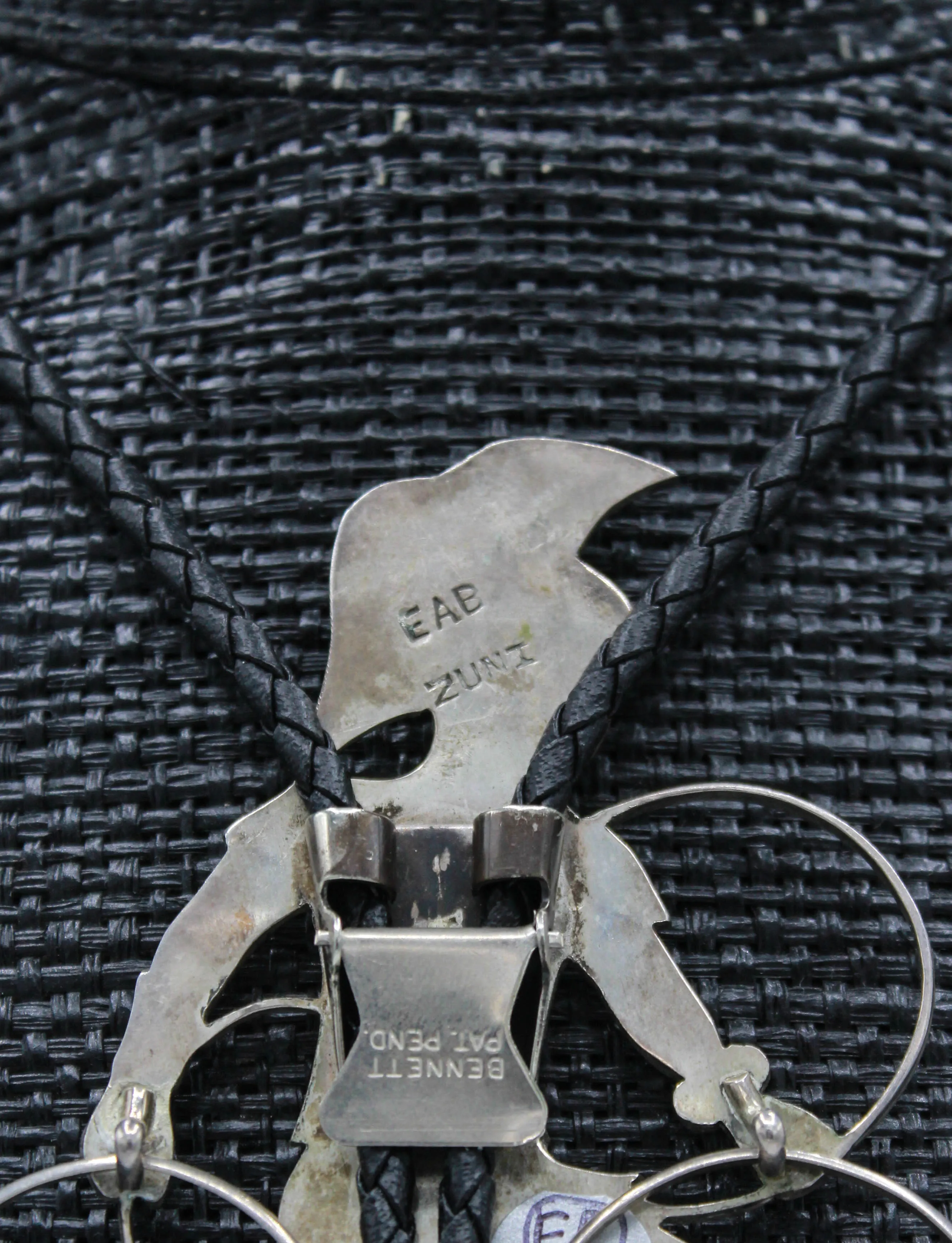 Vintage Zuni Eddie Beyuka Sterling Silver Native American Hoop Dancer Bolo Tie