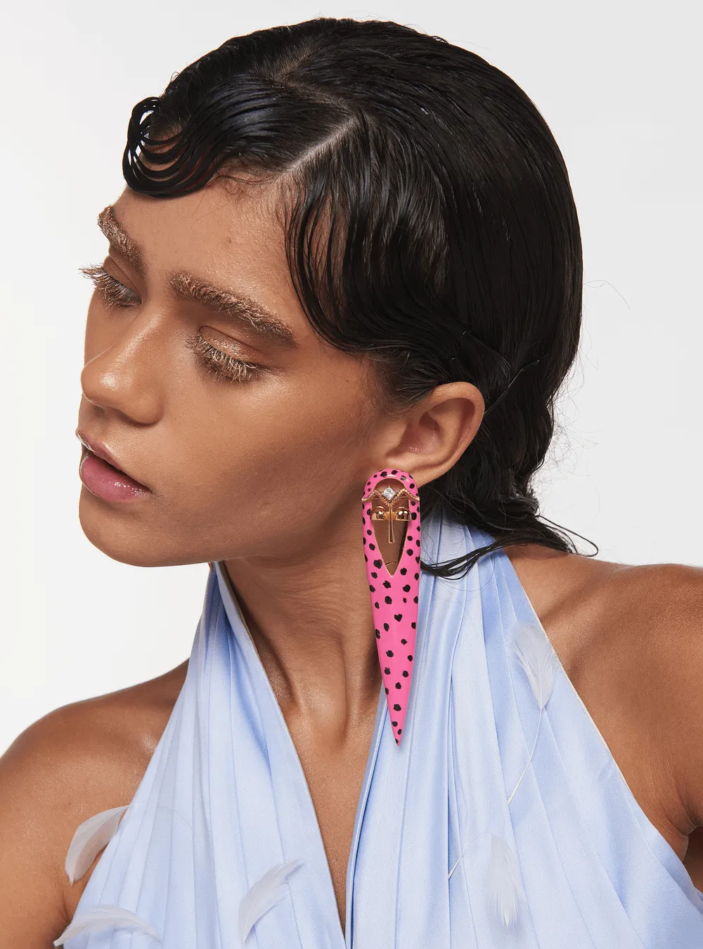 Yogita Bihani Wearing Gavi Spicule Pink Kaybug Earrings