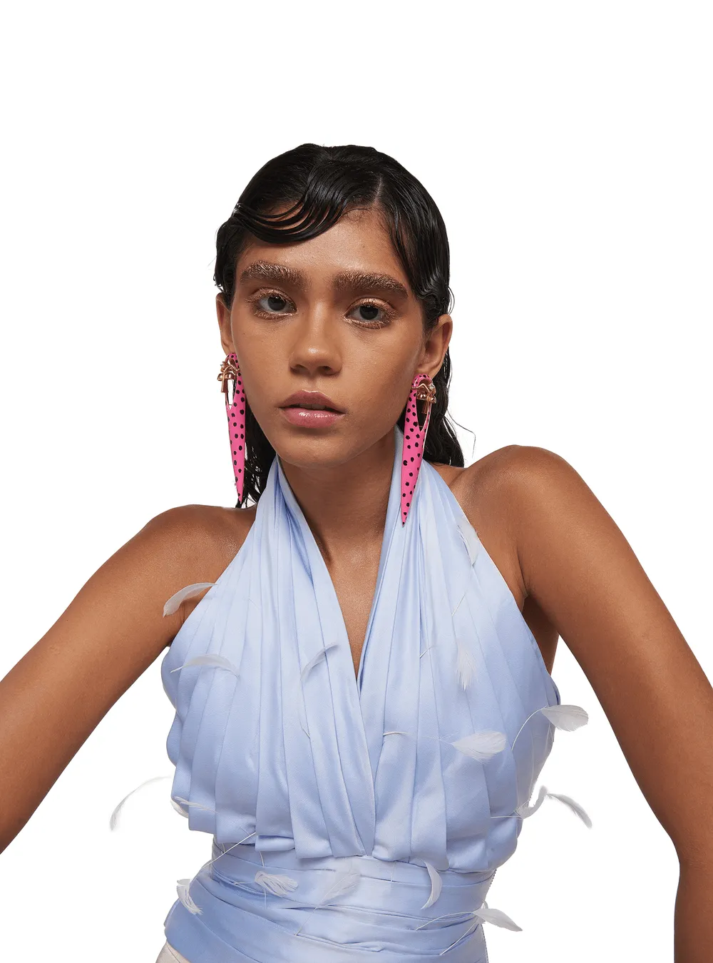 Yogita Bihani Wearing Gavi Spicule Pink Kaybug Earrings