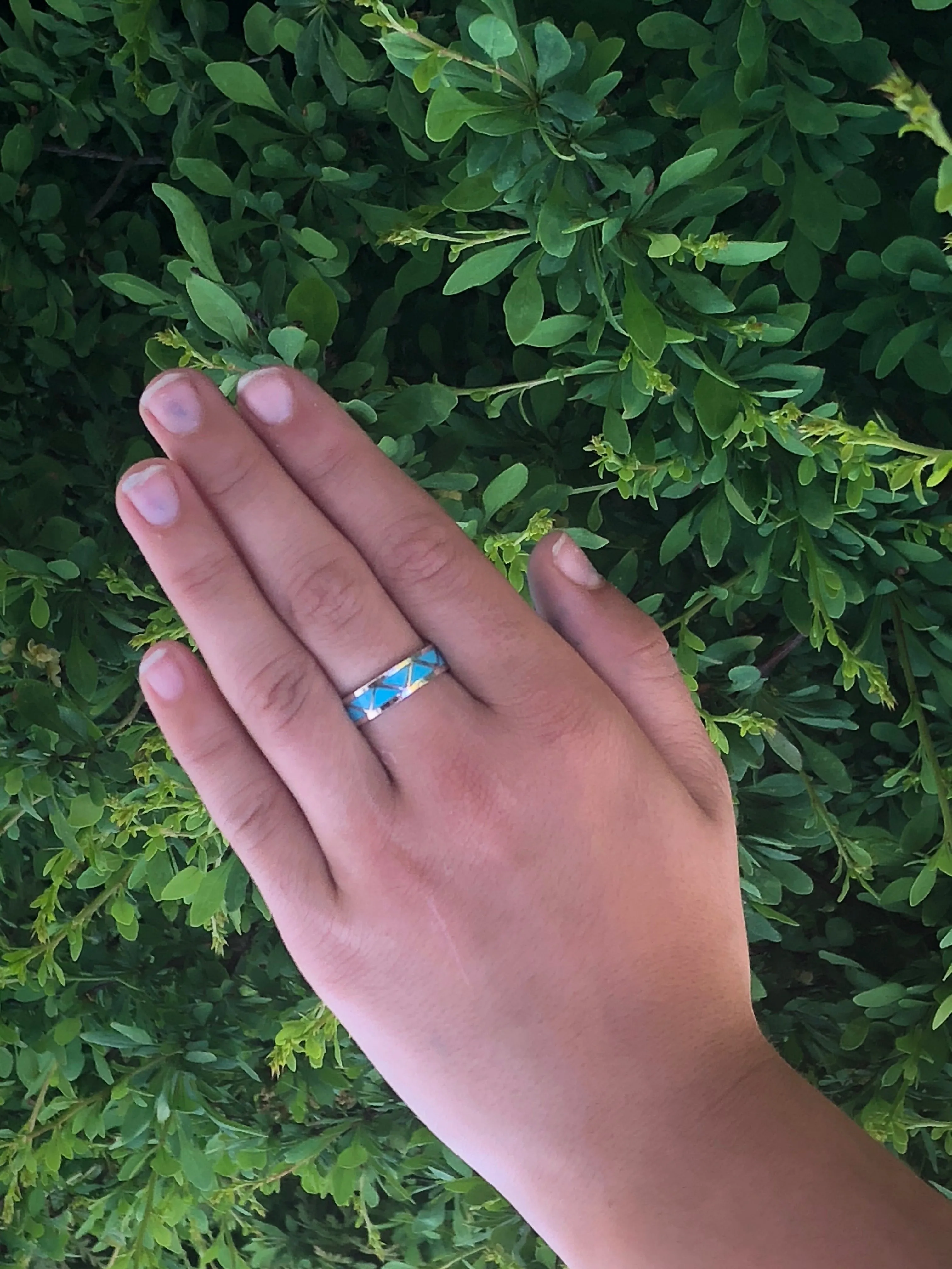 Zigzag Turquoise Navajo inlay ring