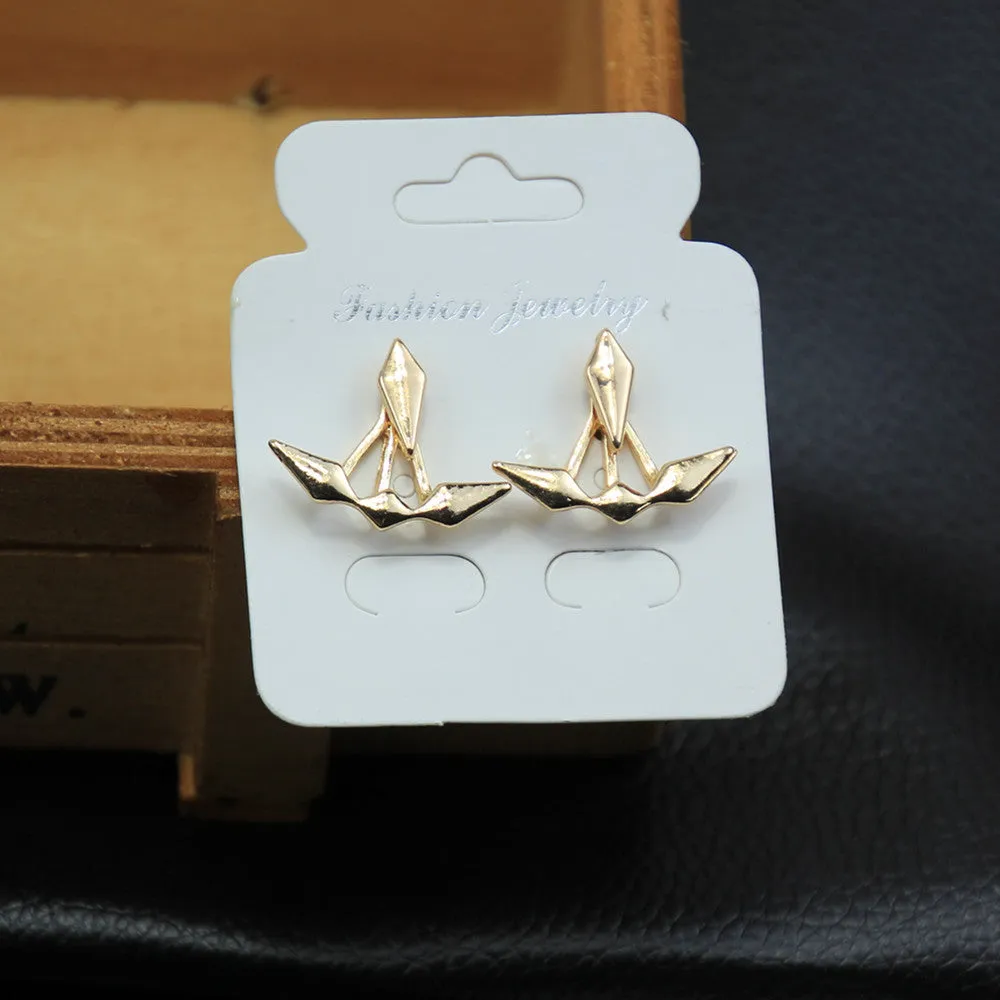 Zircon daisy flower back hanging earrings