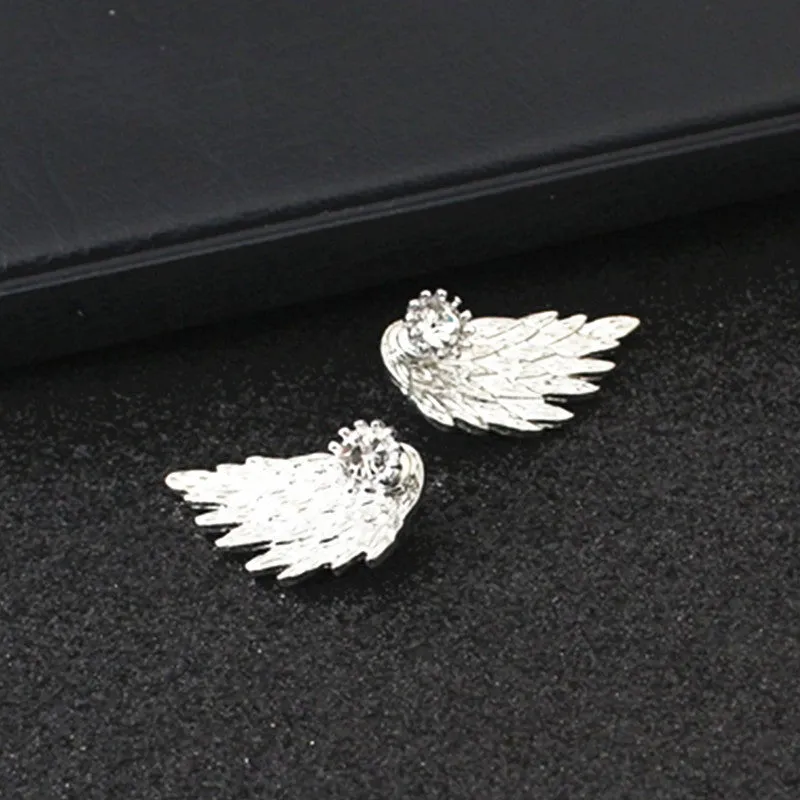 Zircon daisy flower back hanging earrings