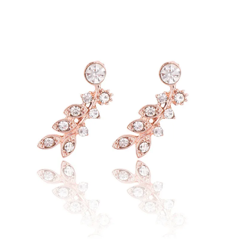 Zircon daisy flower back hanging earrings