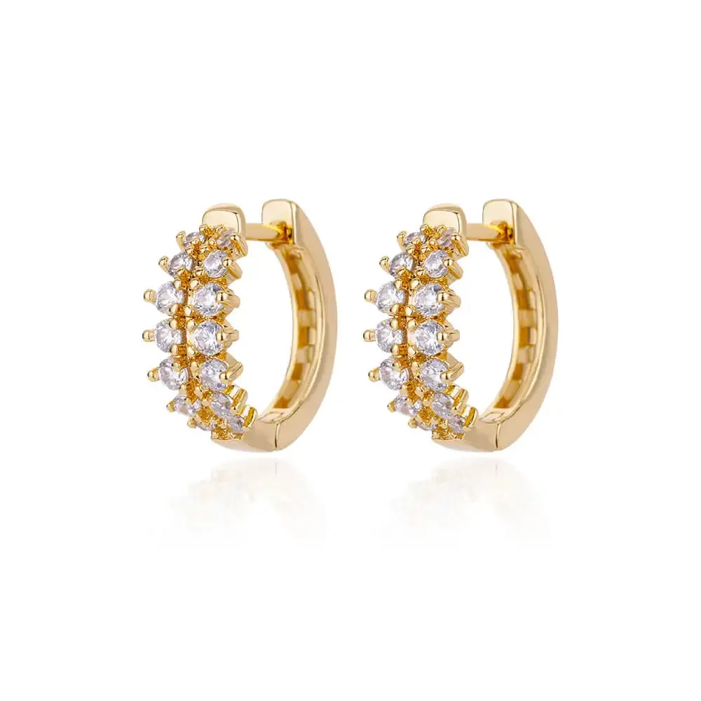 Zircon Round Hoop Earrings for Women Stainless Steel Round Circle Heart Evil Blue Earring Female Fashion Party Jewelry Gift BFF