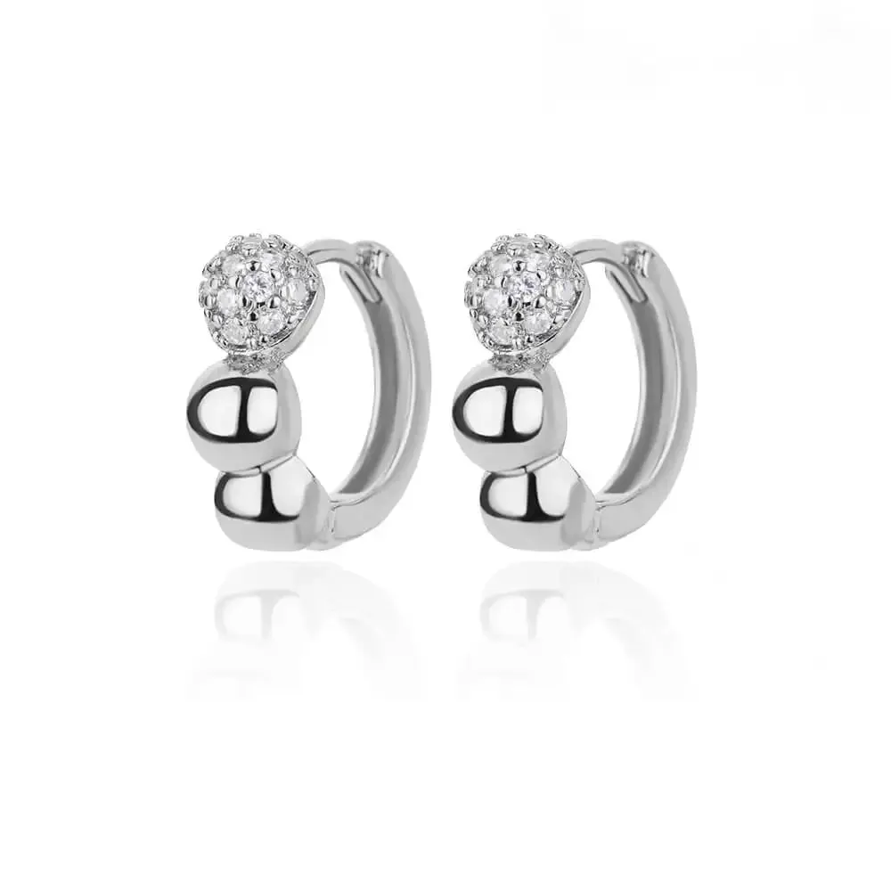 Zircon Round Hoop Earrings for Women Stainless Steel Round Circle Heart Evil Blue Earring Female Fashion Party Jewelry Gift BFF